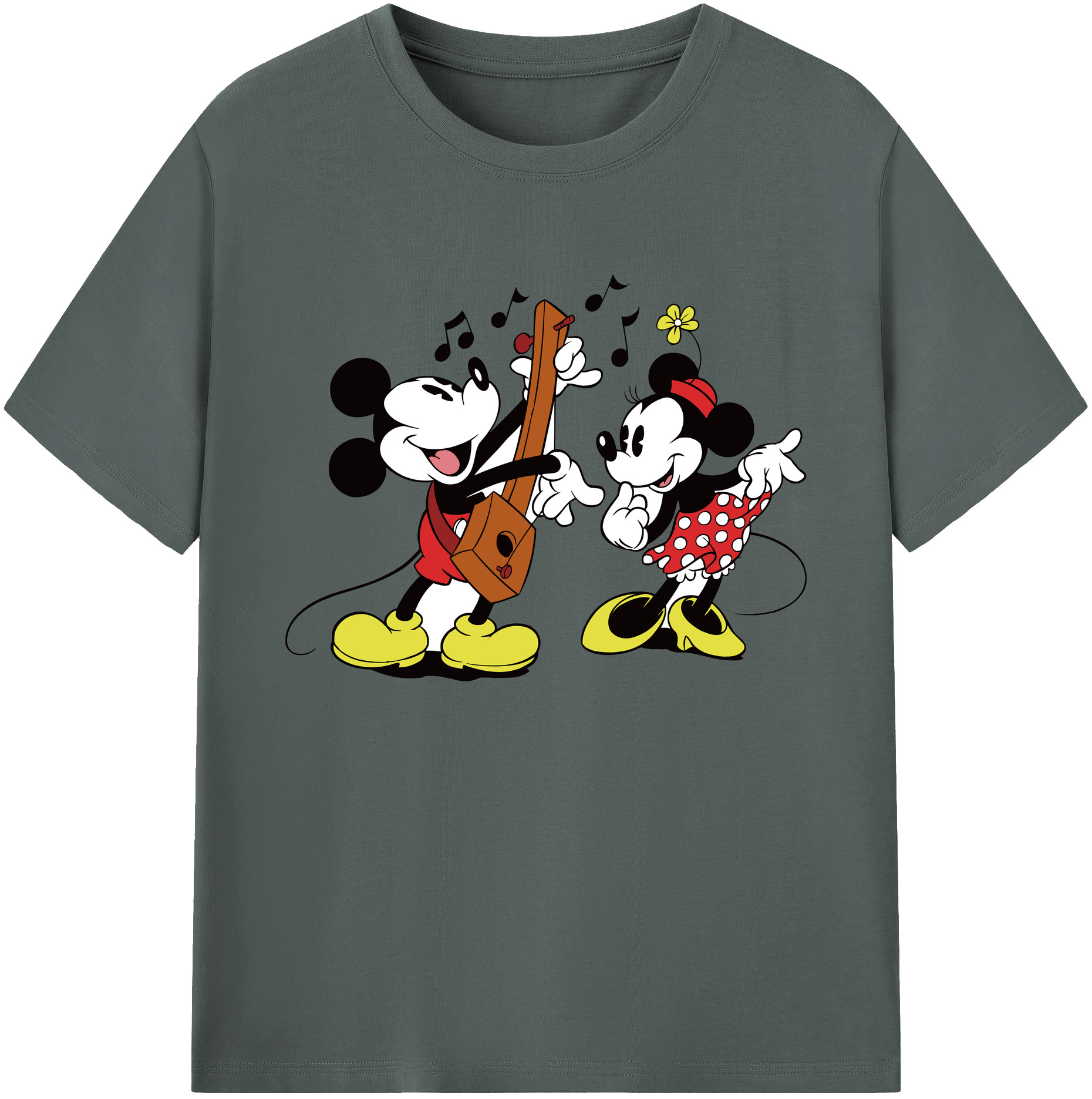 ミッキーマウス Mickey Mouse 綿100％ メンズ半袖Tシャツ｜肌触りやわらか＆通気性